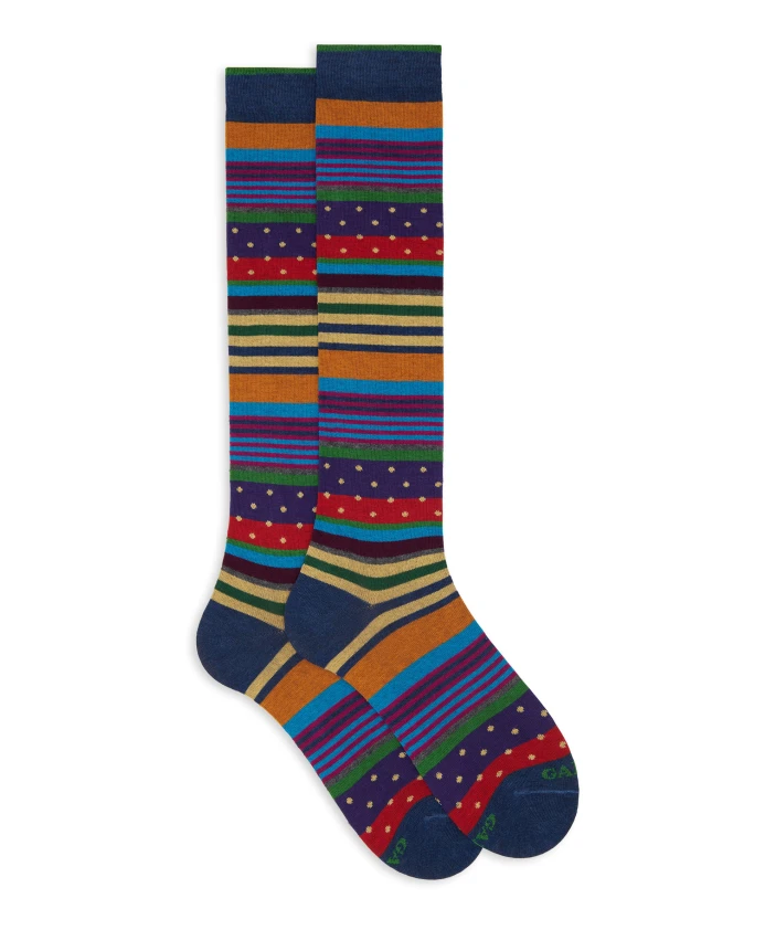 

Длинные носки в полоску и в горошек Gallo, мультиколор