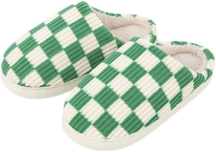 

Милые и легкие тапочки из ЭВА-пены с мягкой подкладкой и забавным мультяшным клетчатым дизайном для мужчин и женщин Uivxxud, зеленый