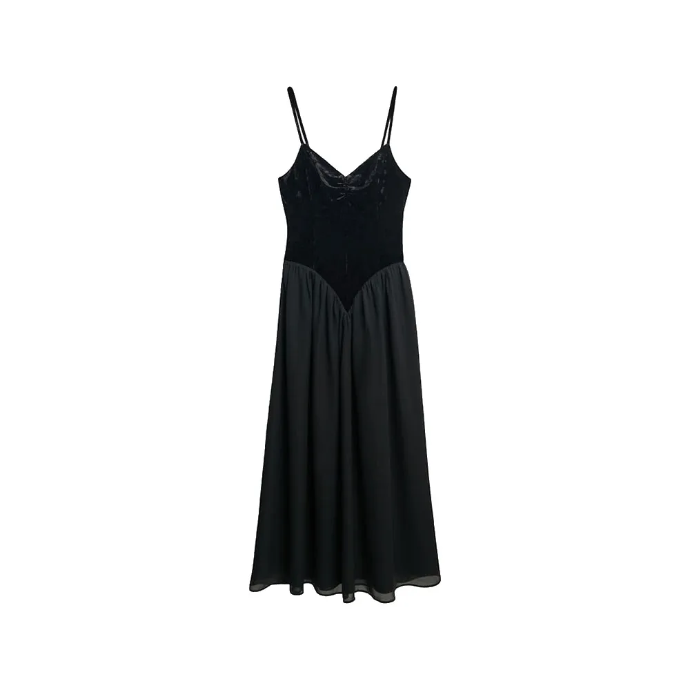 

Платье Superdry LBD Velvet Corset midi, черный