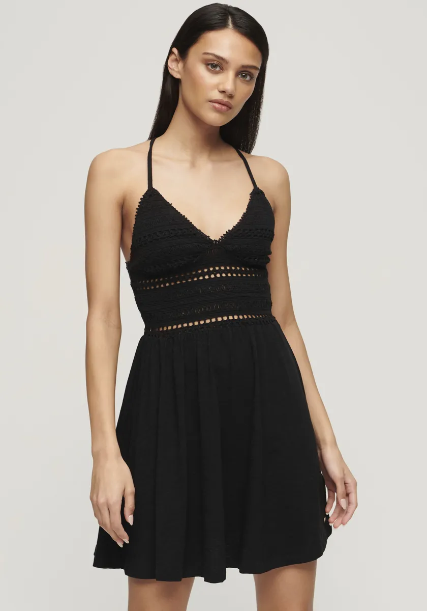 

Трикотажное платье Superdry "JERSEY LACE MINI DRESS", черный