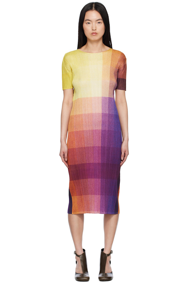 

Фотонное макси-платье Pleats Please Issey Miyake, желтый