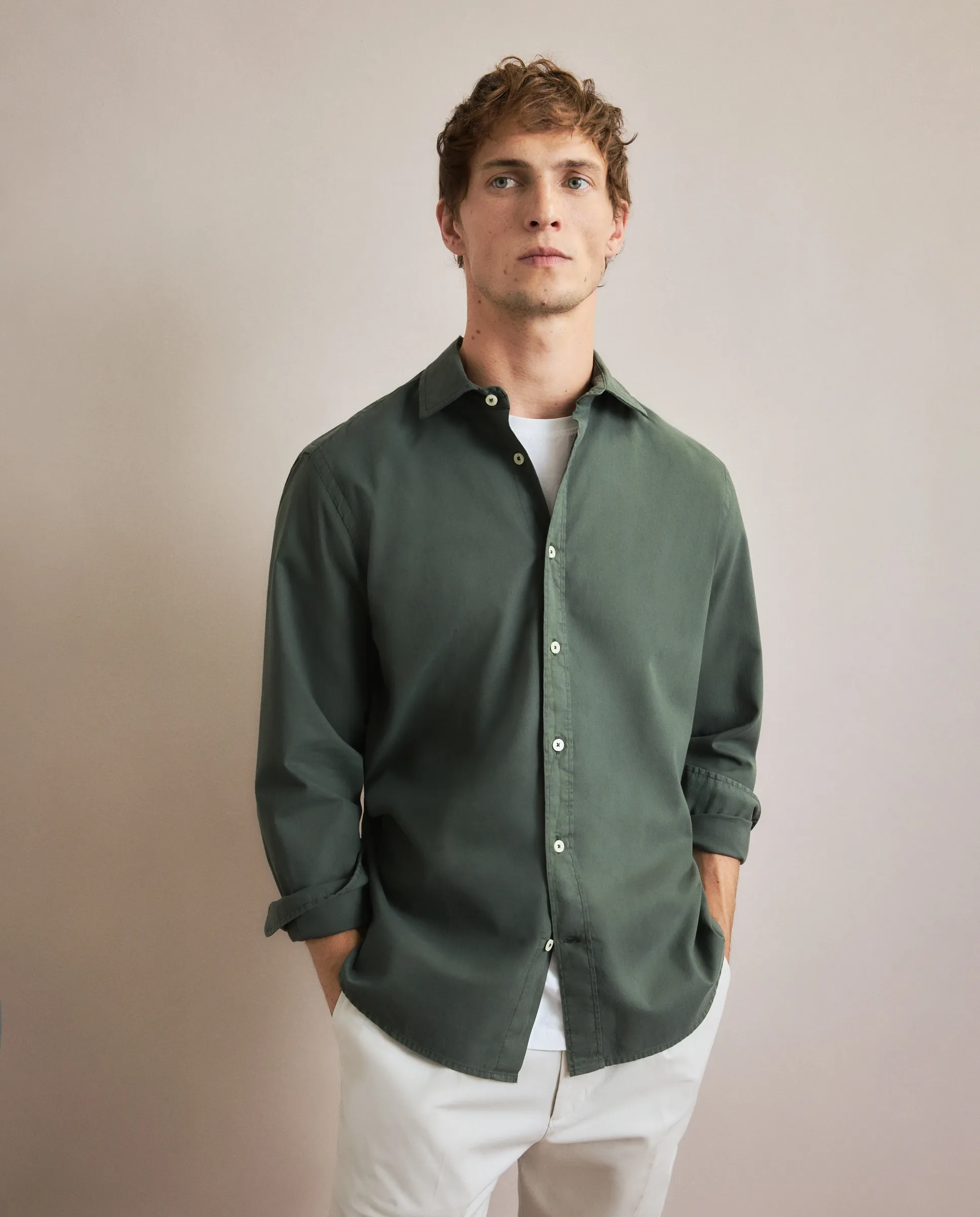 

Спортивная рубашка для мужчин с длинным рукавом Emidio Tucci, темно-зеленый