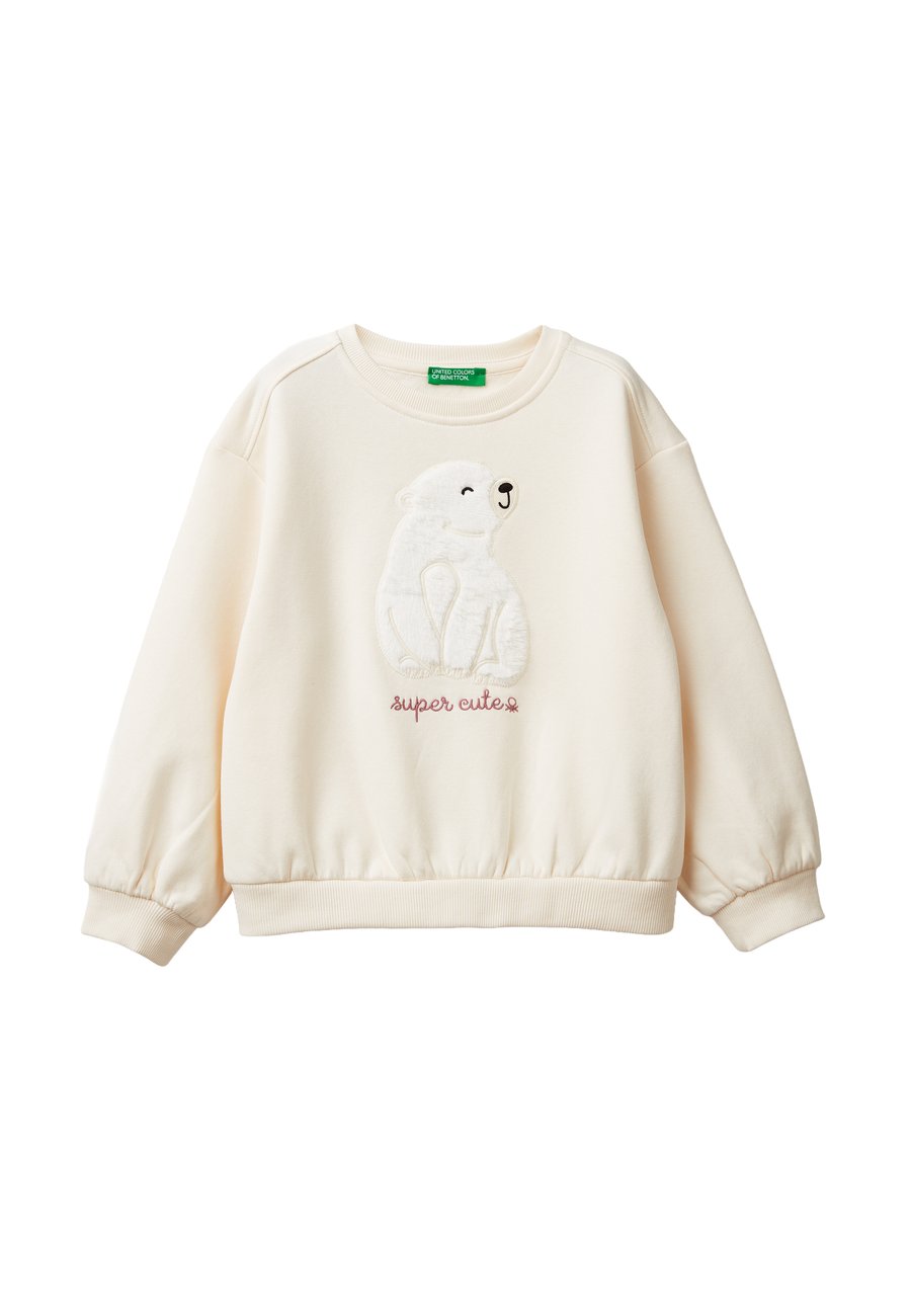 

Толстовка United Colors of Benetton WITH ANIMAL EMBROIDERY, White