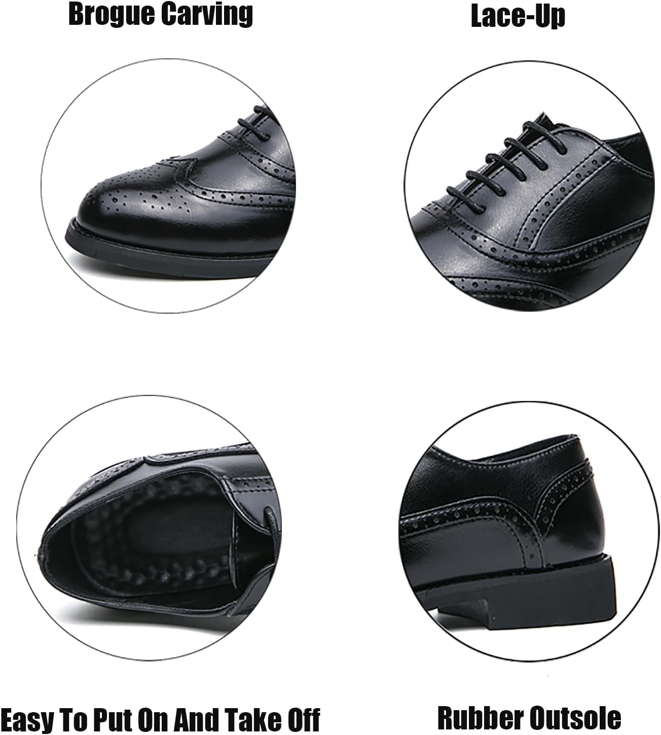 Мужские оксфорды Brogue с крыльями, шнуровкой, классические кожаные с резьбой, удобные, с низким каблуком, дышащие, повседневные деловые туфли Derby в стиле Гэтсби для офиса, прогулок и свадеб Qeosnbx, белый — фото 2