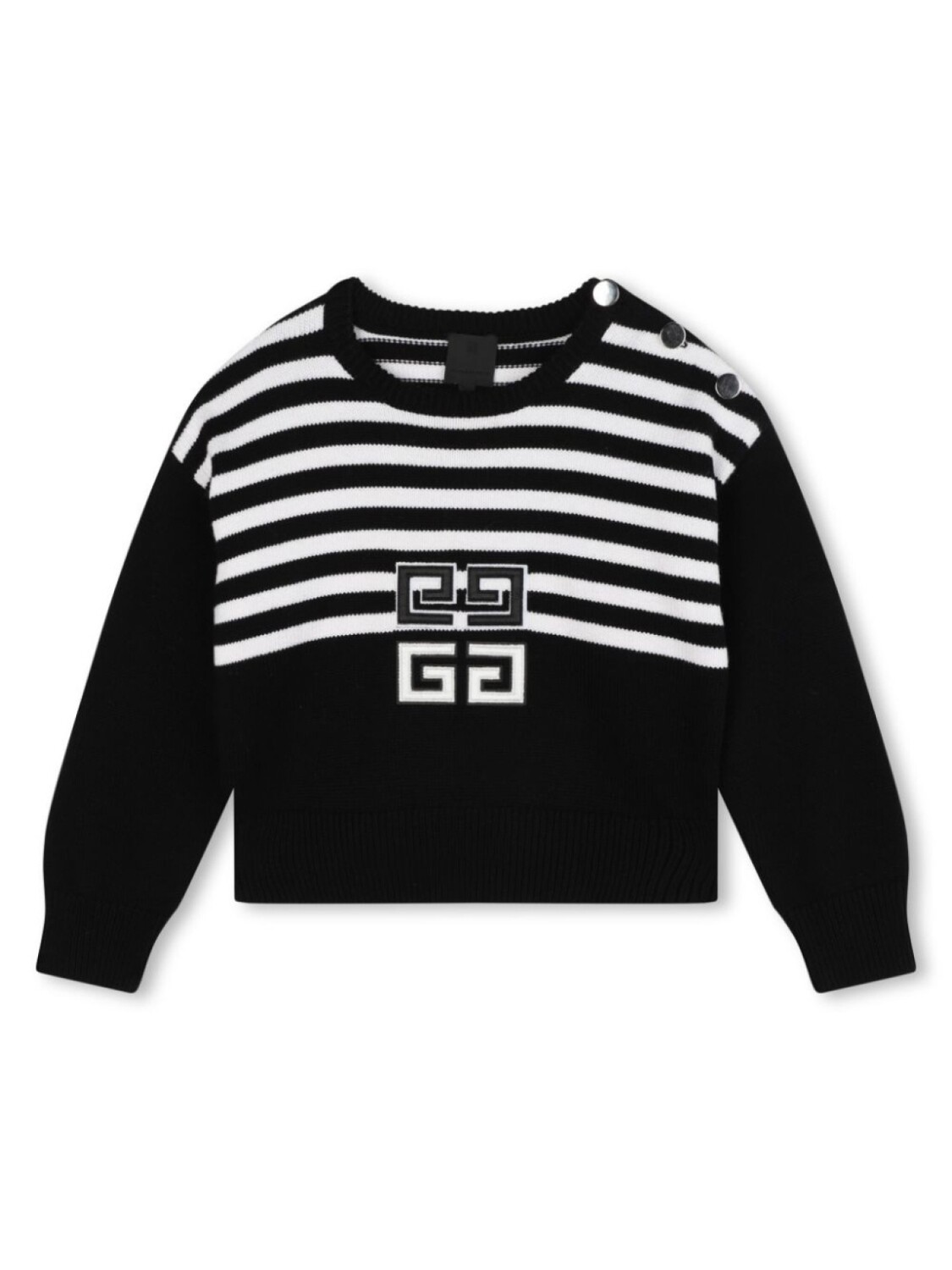 

Givenchy Kids полосатый джемпер с логотипом 4G, черный