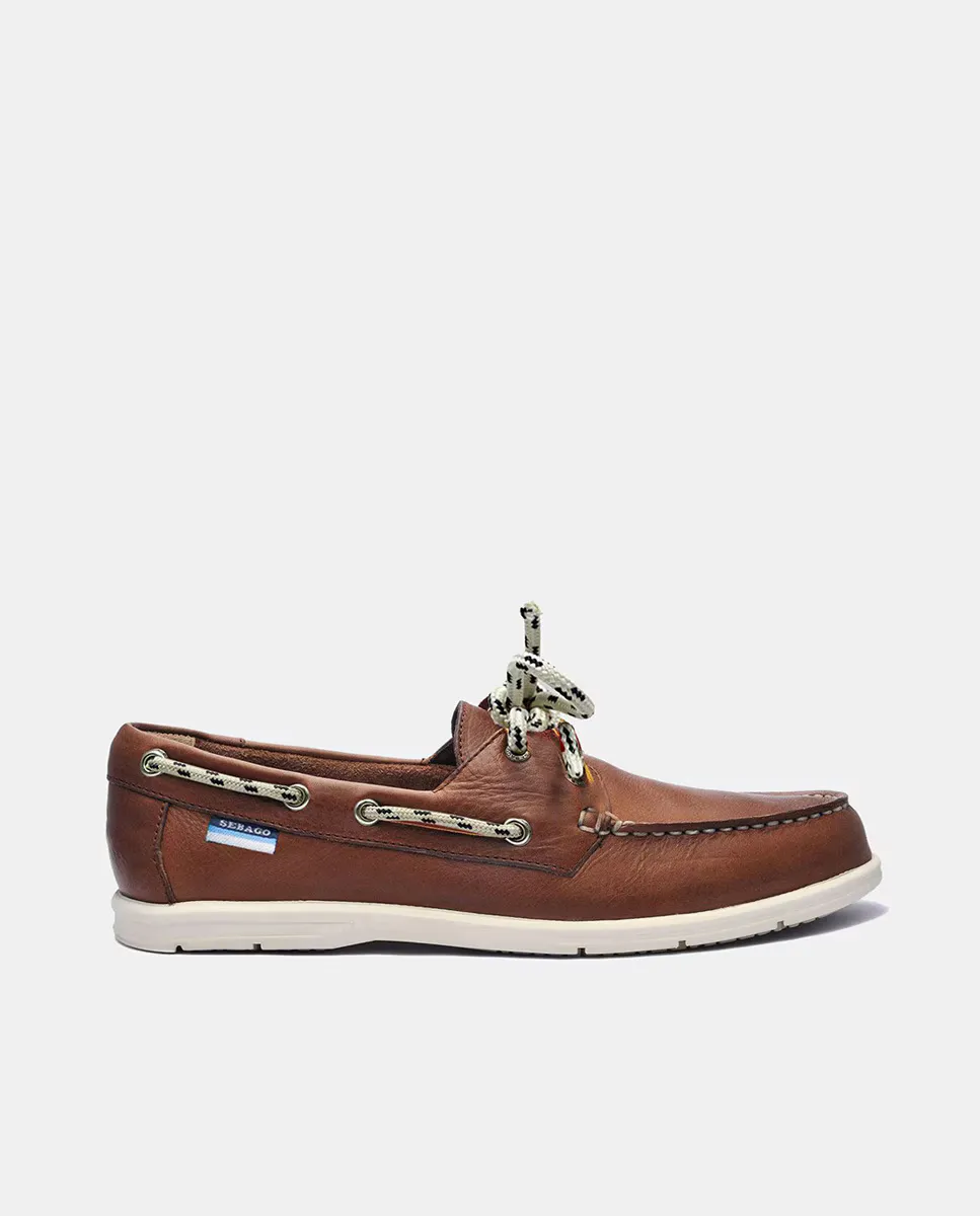 

Мужские топсайдеры с бантом и резиновой подошвой Sebago, коричневый