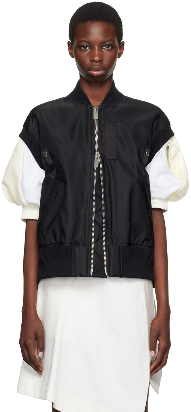 

Жилет из твила sacai, черный