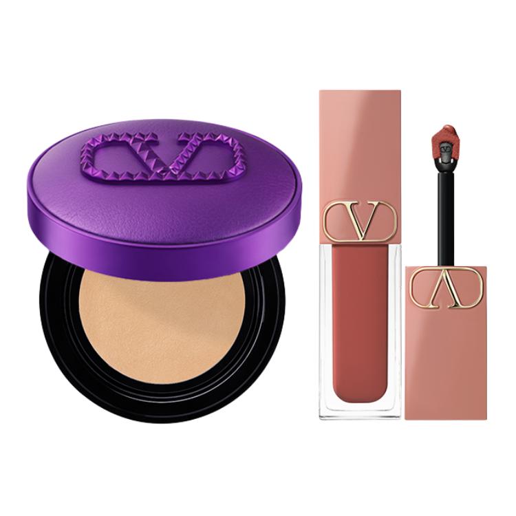 Valentino Wilderness Purple тушь для губ Dewy Air Cushion набор для макияжа легко растушевывается стойкая не переходит 6,5 мл+12 г — фото 3