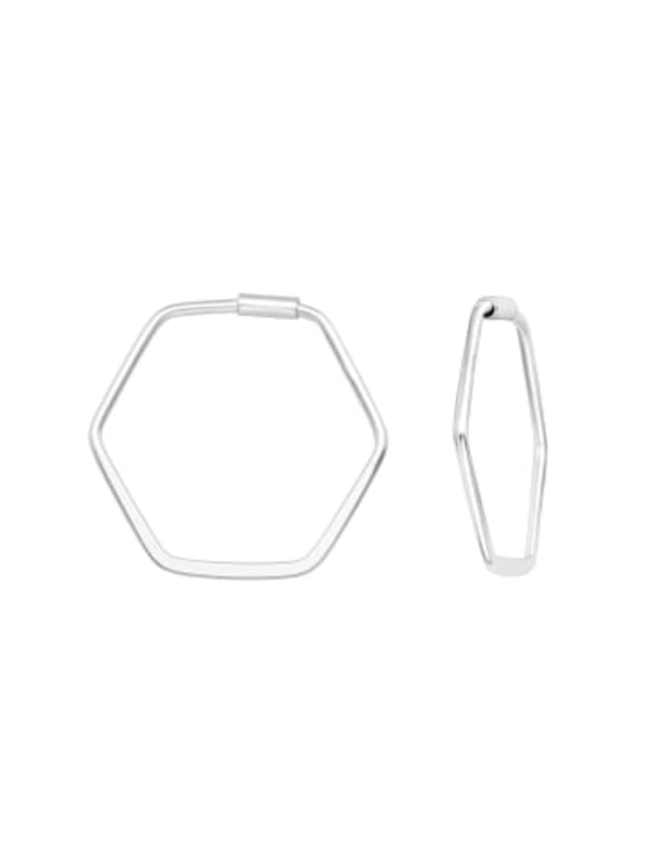 

Alexander York Серьги-кольца HEXAGON из серебра 925 пробы, 2 штуки