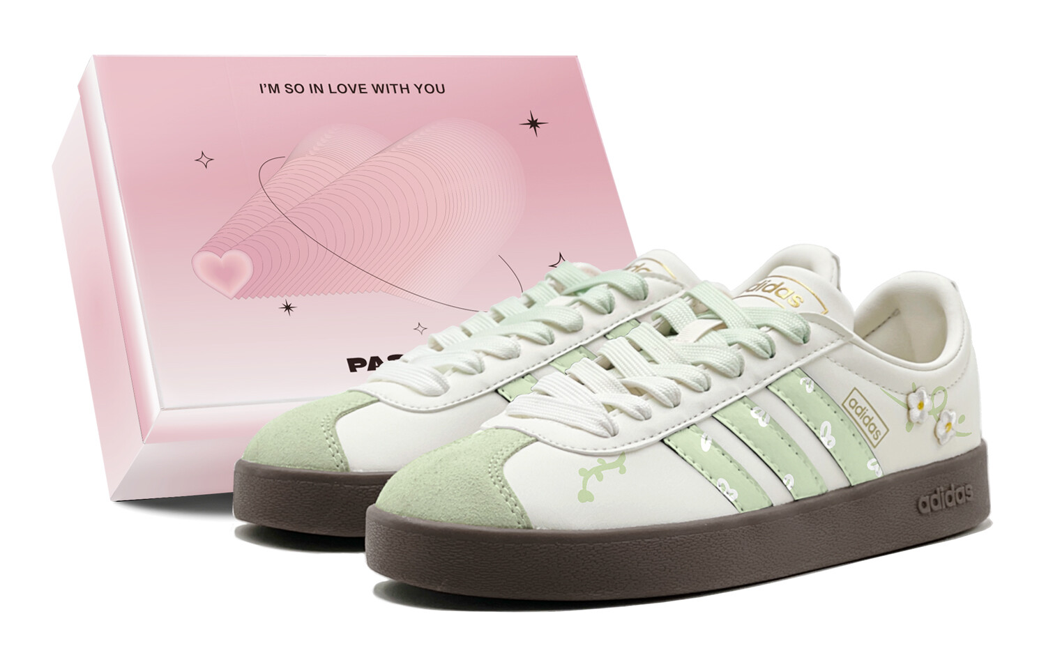 

Кроссовки adidas Vl Court Skateboarding Shoes Unisex Low-top Green/White, зеленый