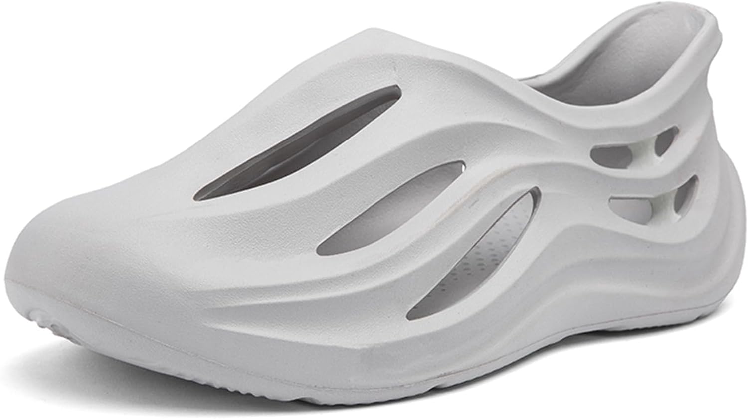 

Мужские слипоны из пены с вырезами, стиль Foam Runner, легкие, прочные, из материала EVA, дышащие, мягкие пляжные сандалии с вентиляцией для мужчин Inkuil, серый