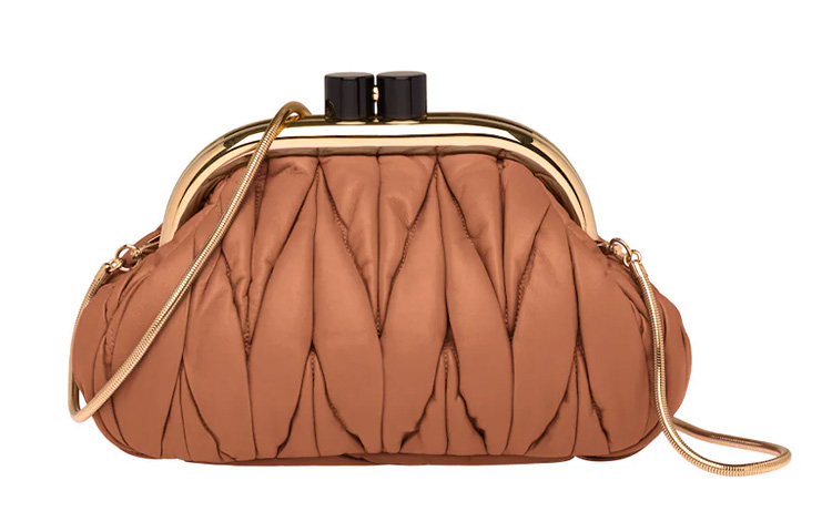 

MIU MIU Мягкая кожаная сумка через плечо женская коньяк