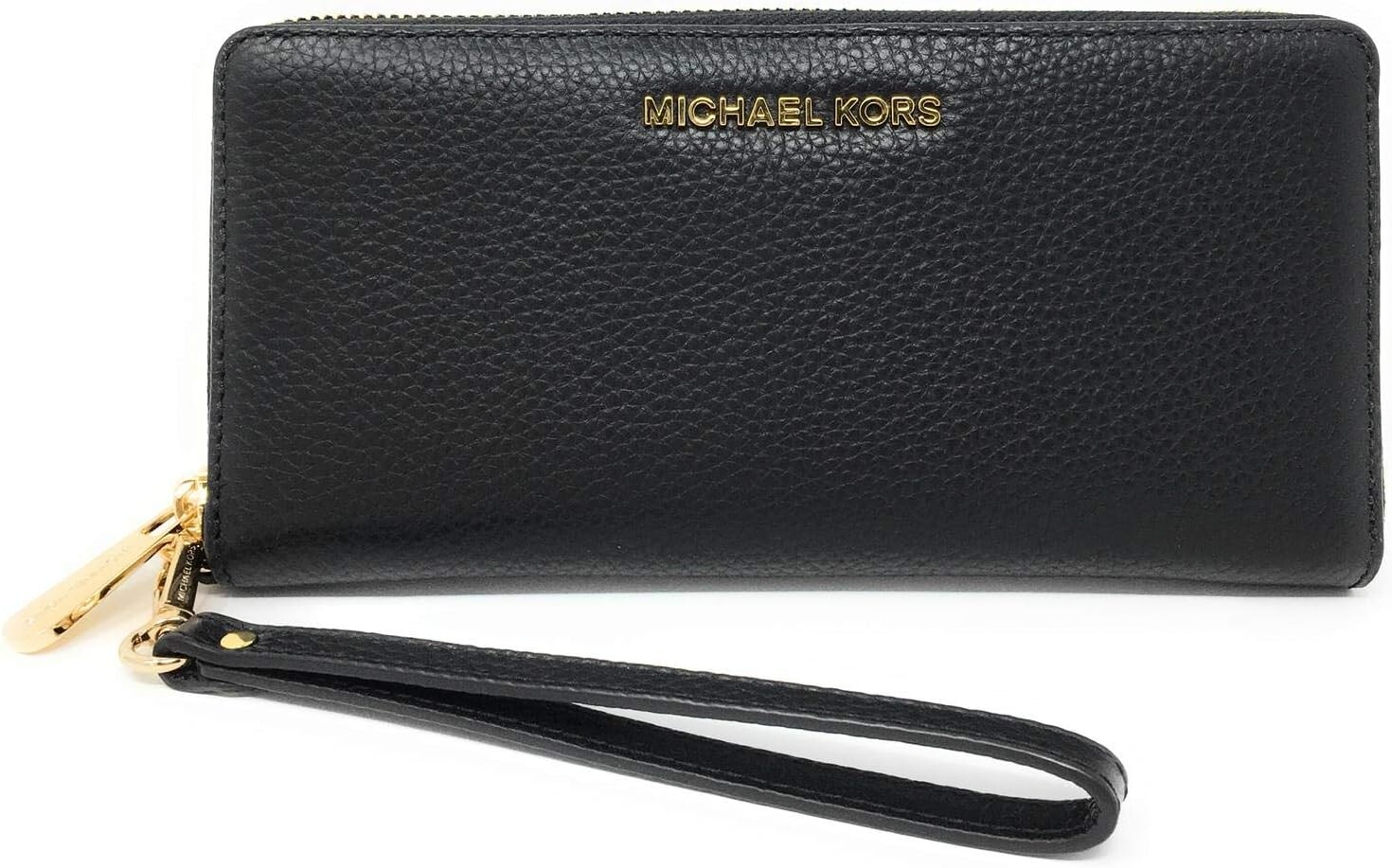 

Дорожный кошелек Michael Kors, черная кожа/золотая фурнитура