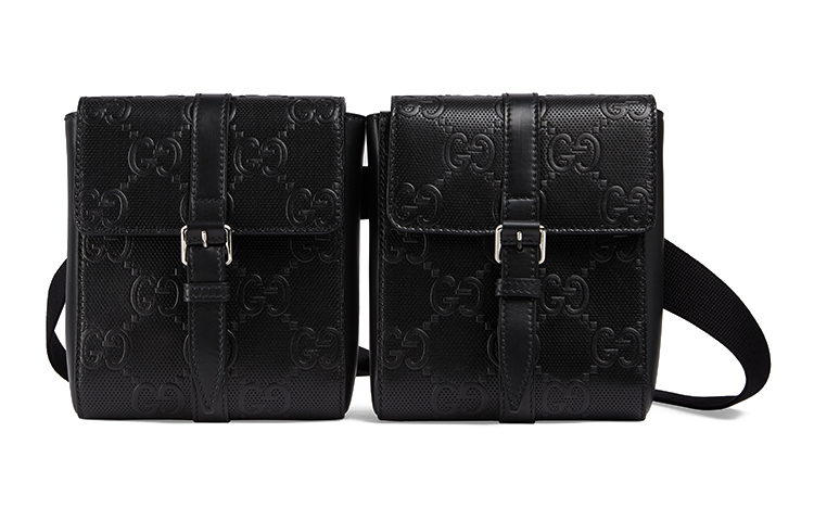 

GUCCI Кожаный наплечный мешок с тиснением