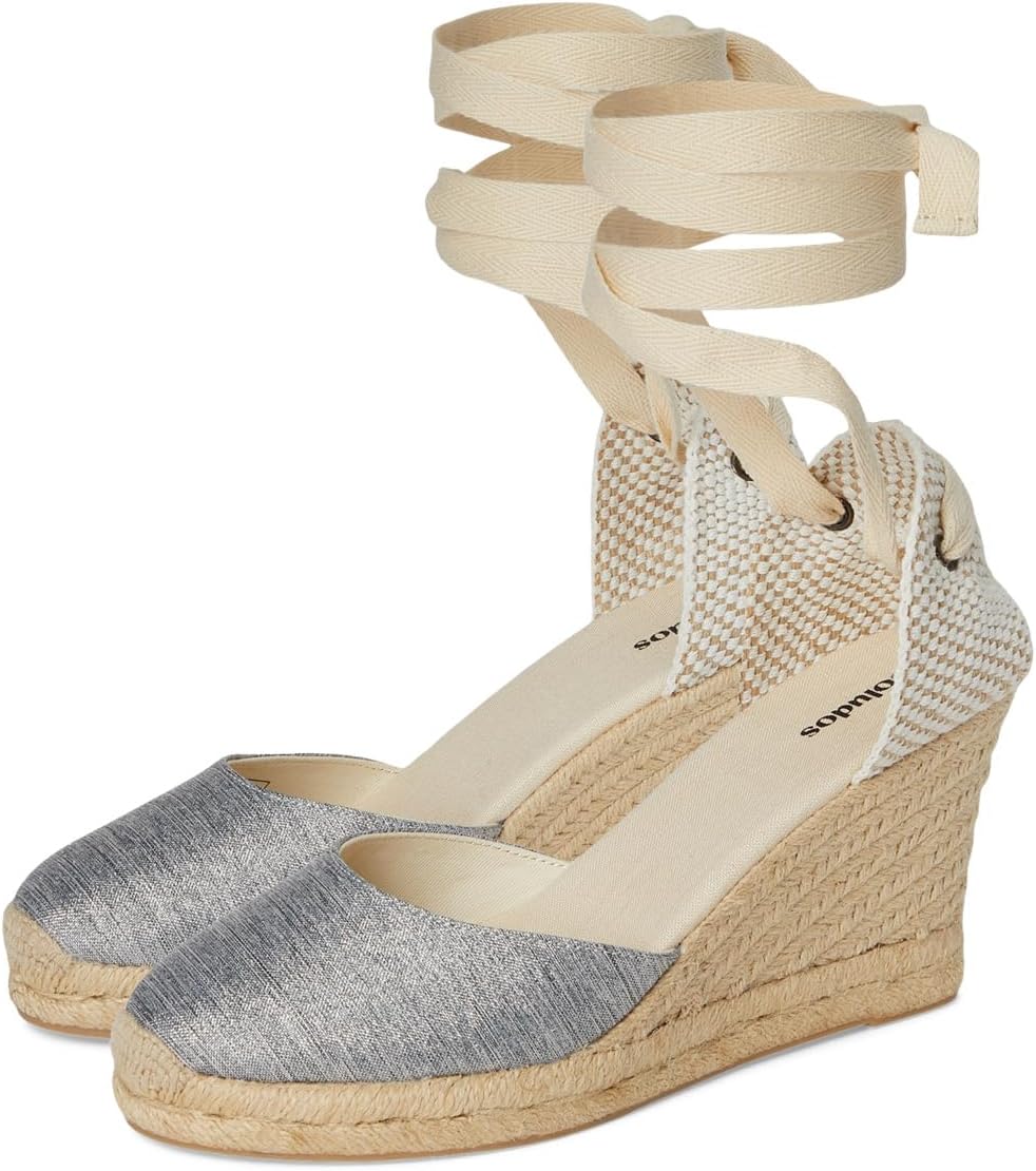Туфли Soludos Marseille Wedge Espadrille, серебряный