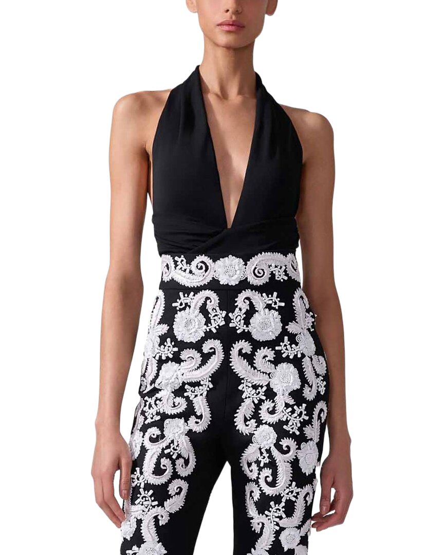 

Топ Carolina Herrera с халтер-воротником и сборками Carolina Herrera, черный