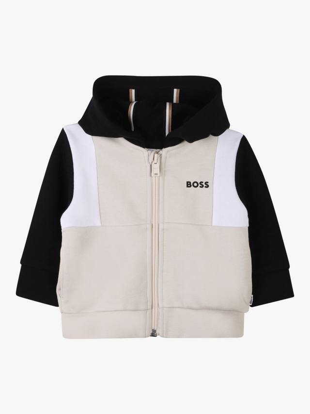 

Трехцветная толстовка boss baby на молнии HUGO BOSS, песочный