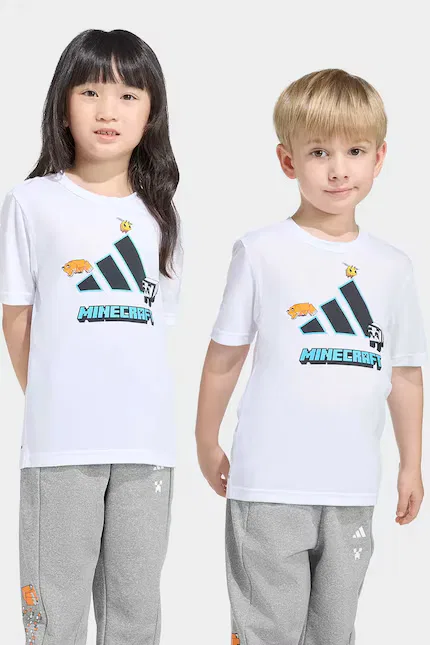 Футболка детская с принтом MINECRAFT Adidas, белый
