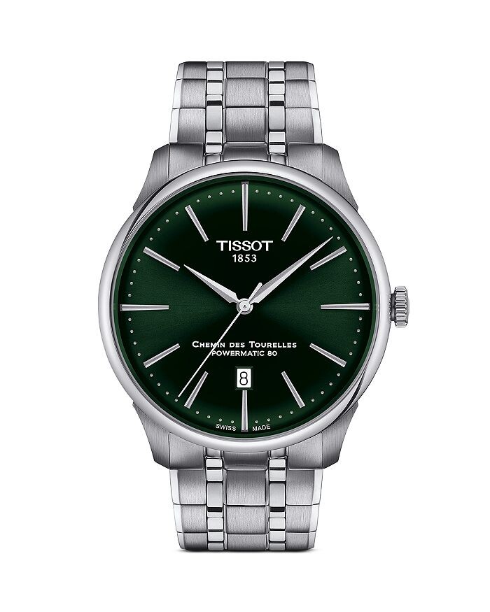 

Часы Tissot Chemin des Tourelles Powermatic 80, 42 мм, зеленый