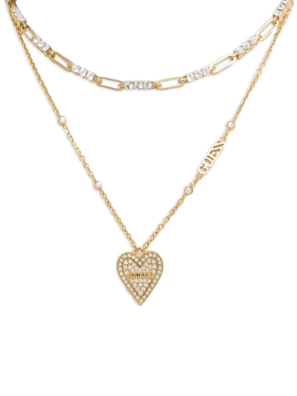 

Ожерелье в форме сердца, украшенное кристаллами GUESS USA, золотой