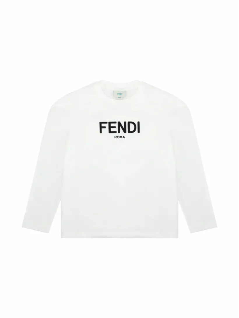 

Хлопковый лонгслив с логотипом Fendi, белый