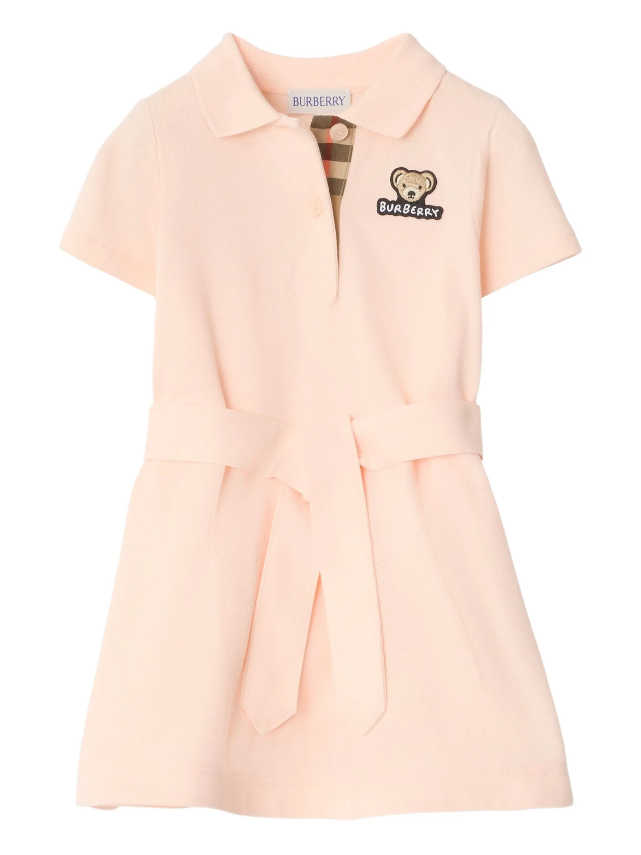 

Платье с поясом Burberry Kids, розовый