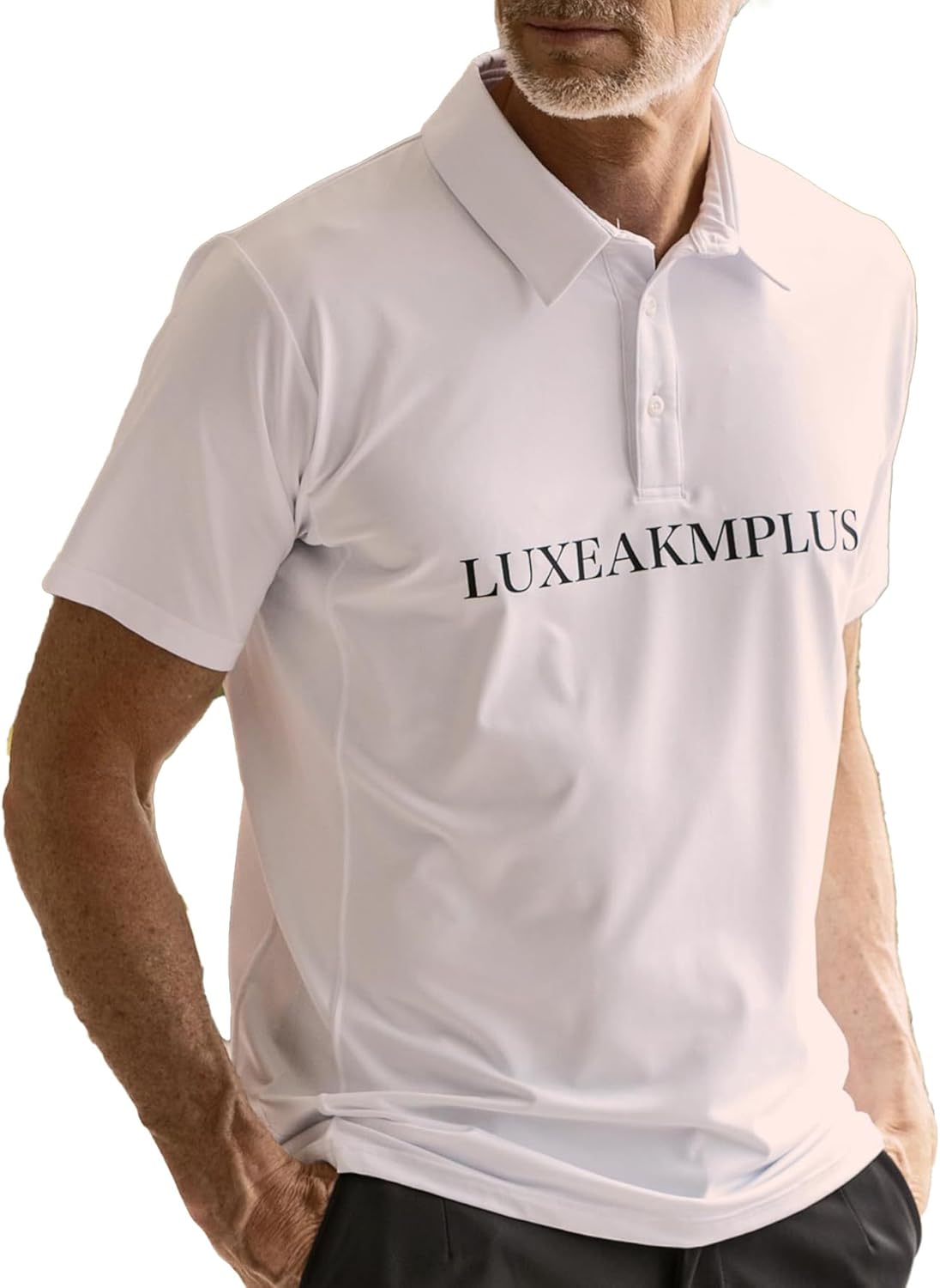 

Мужская поло-рубашка Luxe K Plus lah-22001 с коротким рукавом и логотипом спереди Luxeakmplus, белый