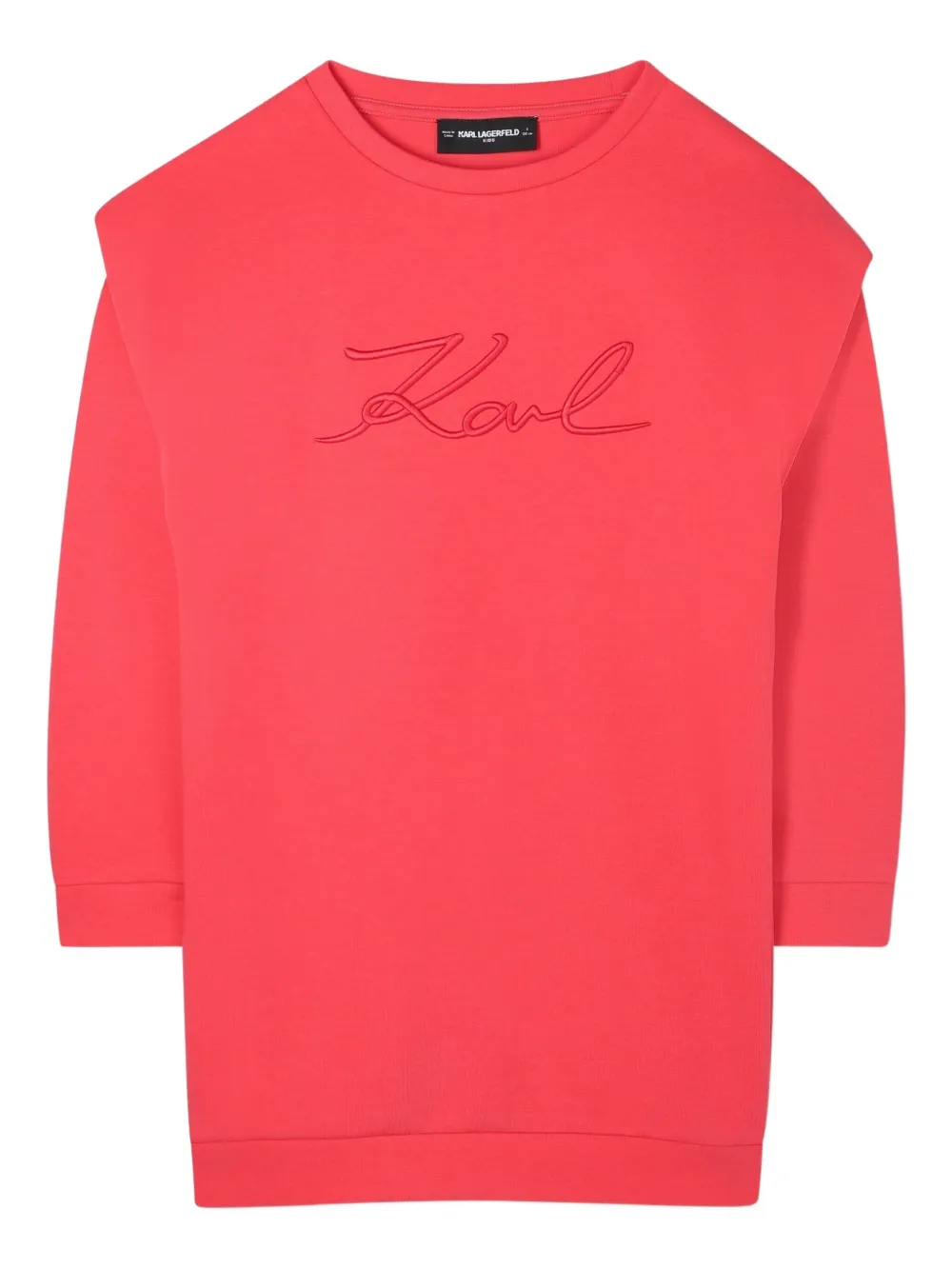 

Платье-толстовка с вышитым логотипом KARL LAGERFELD KIDS, красный