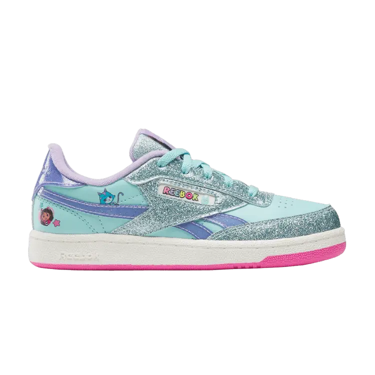 

Кроссовки Reebok Gabby’s Dollhouse x Club C Revenge Little Kid 'Glitter', бирюзовый