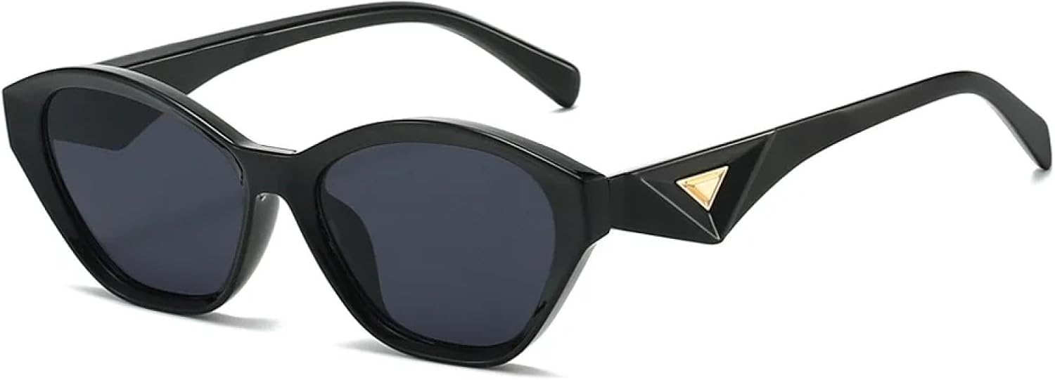 

Роскошные маленькие женские солнцезащитные очки «кошачий глаз», модные градиентные линзы, треугольные линзы для активного отдыха, мужские очки для вечеринок, защита от УФ-излучения UV400 TKKTLLT, Black