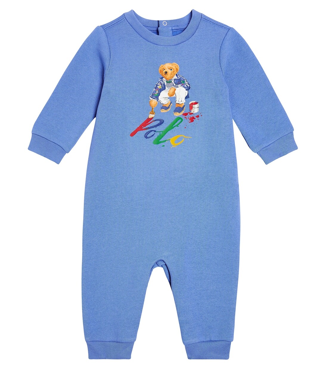 

Комбинезон-поло для малышей с мишкой из смесового хлопка Polo Ralph Lauren Kids, синий