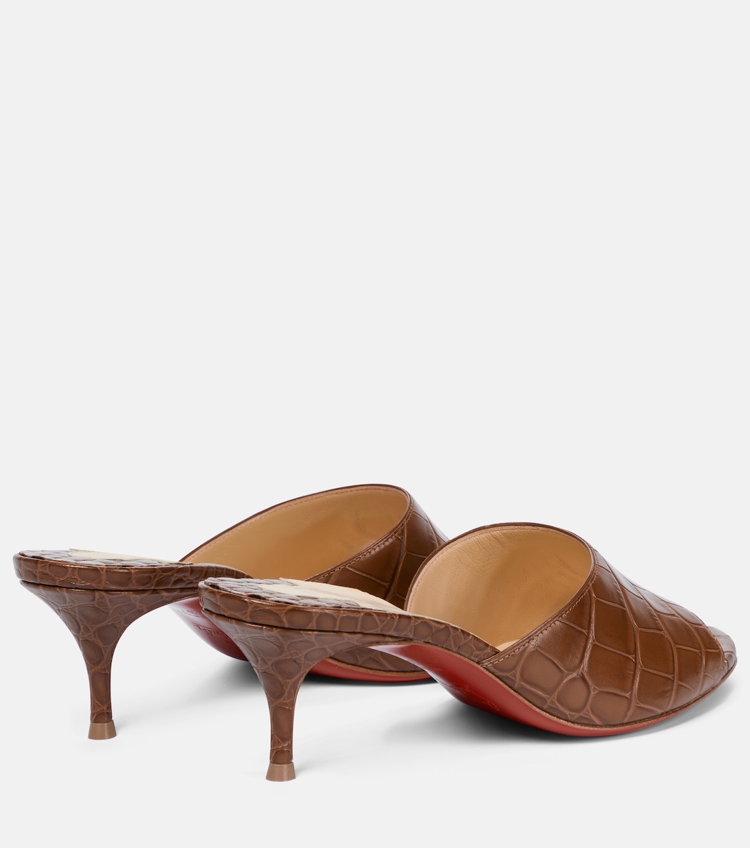 Сандалии East Mule 55 из кожи с эффектом крокодила Christian Louboutin, Biscotto — фото 3