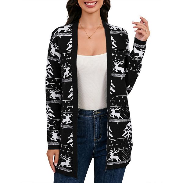 

Женский кардиган с длинными рукавами и открытой передней частью Yesfashion, Black