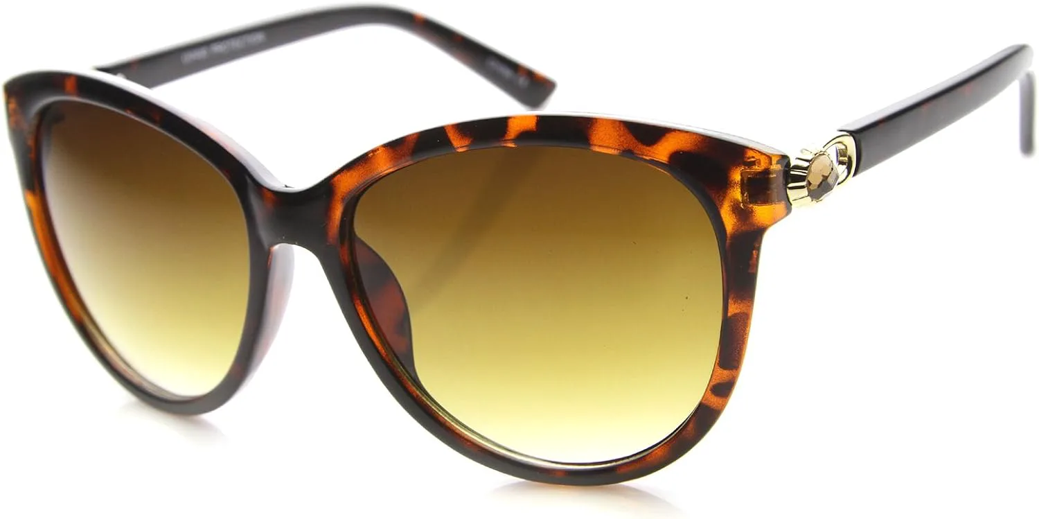 

Женские солнцезащитные очки zeroUV с металлическими акцентами, градиентными линзами, увеличенного размера «кошачий глаз», диаметр линз 56 мм, Tortoise-gold / Amber