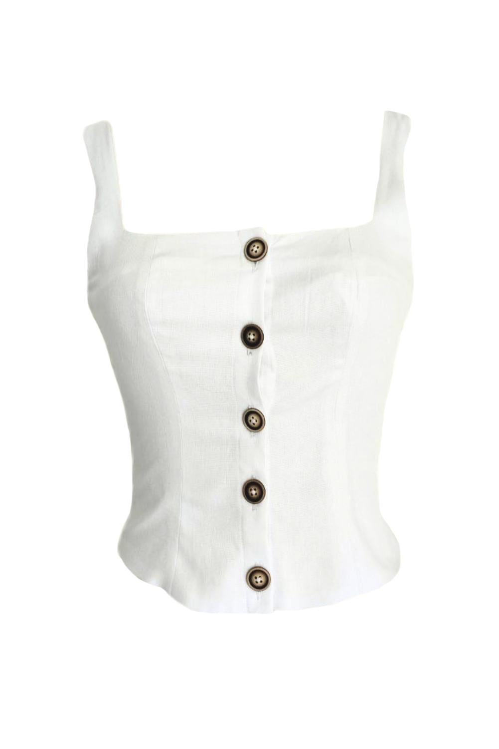 

Женский жилет Elise из смеси льна в белом цвете SOAH