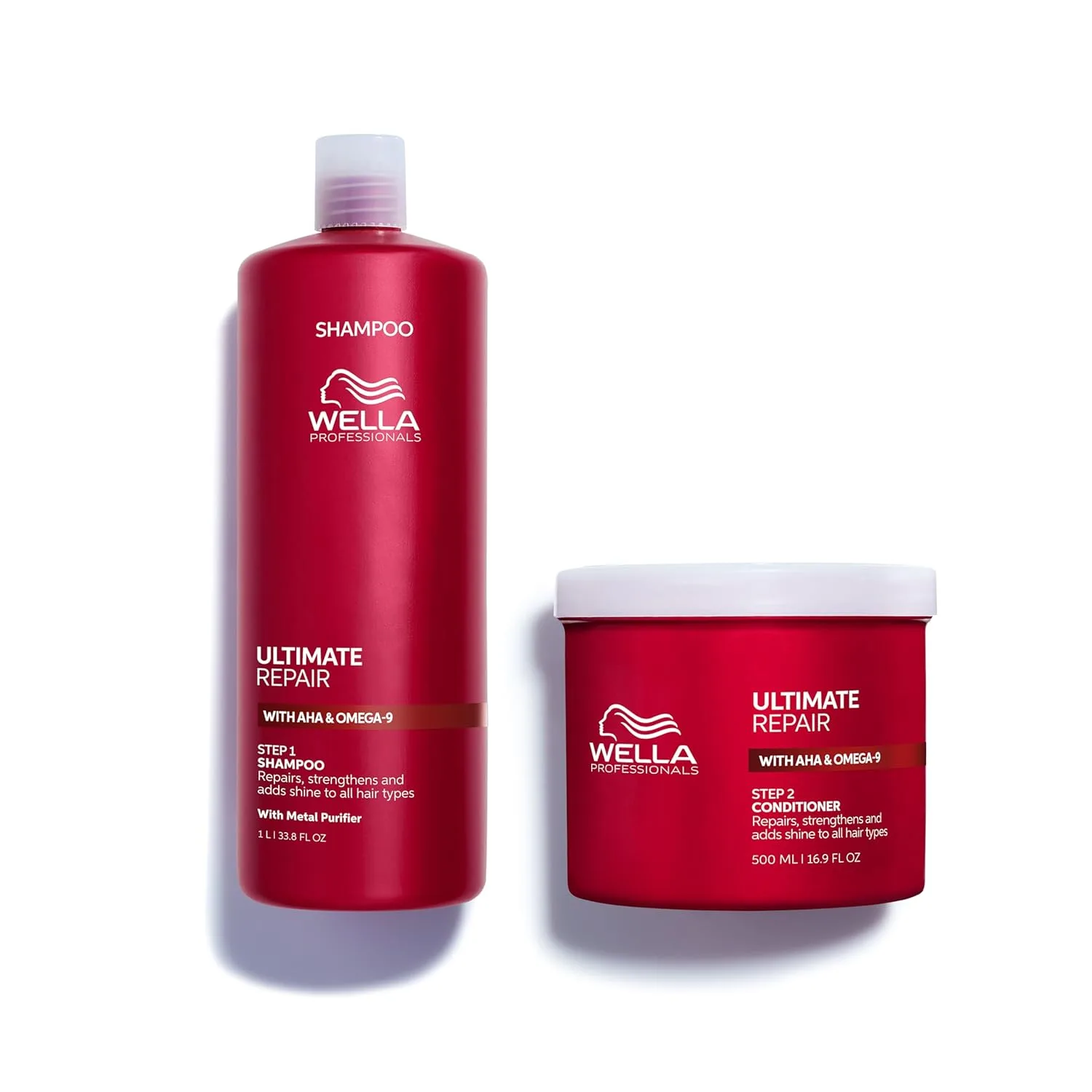 Набор шампуня и кондиционера Wella Professionals ULTIMATE REPAIR | Восстанавливает, укрепляет и увлажняет поврежденные волосы с AHA и Омега-9 | Глубоко питает | Различные размеры 1500 мл (1 шт.)