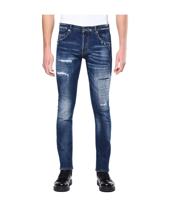 

Темно-Синие рваные джинсы - уникальный стиль и идеальная посадка. My Brand, синий