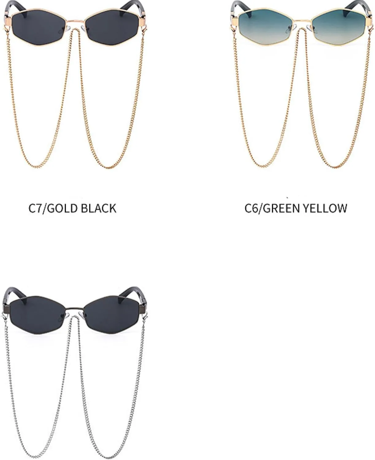 

Модные женские солнцезащитные очки в маленькой оправе с цепочкой, стильные, роскошные, металлические, классического оттенка, качественные, повседневные TKKTLLT, C7