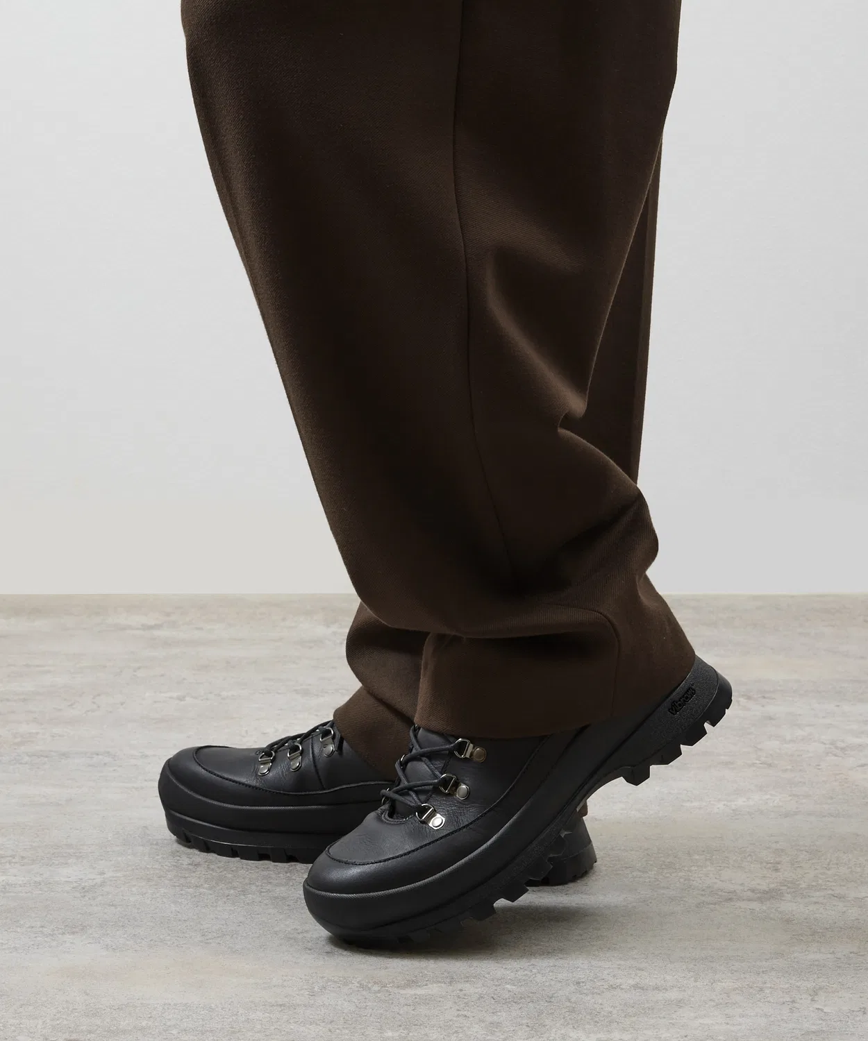 Треккинговые ботинки PADRONE с подошвой Vibram, кожа, черные — фото 4