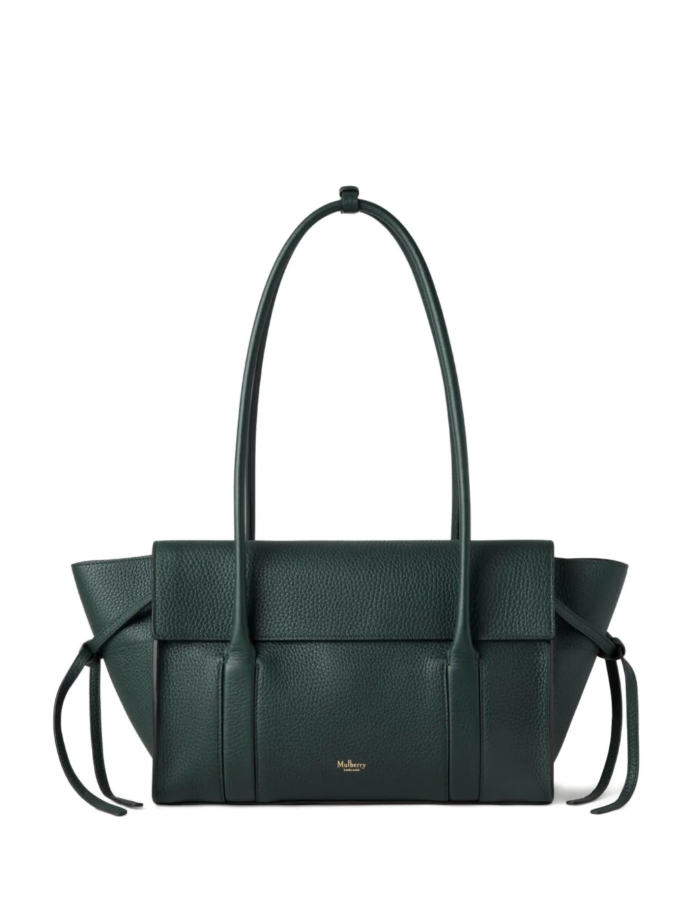 

Маленькая мягкая сумка на плечо Bayswater из зернистой кожи с завязками Mulberry, зеленый