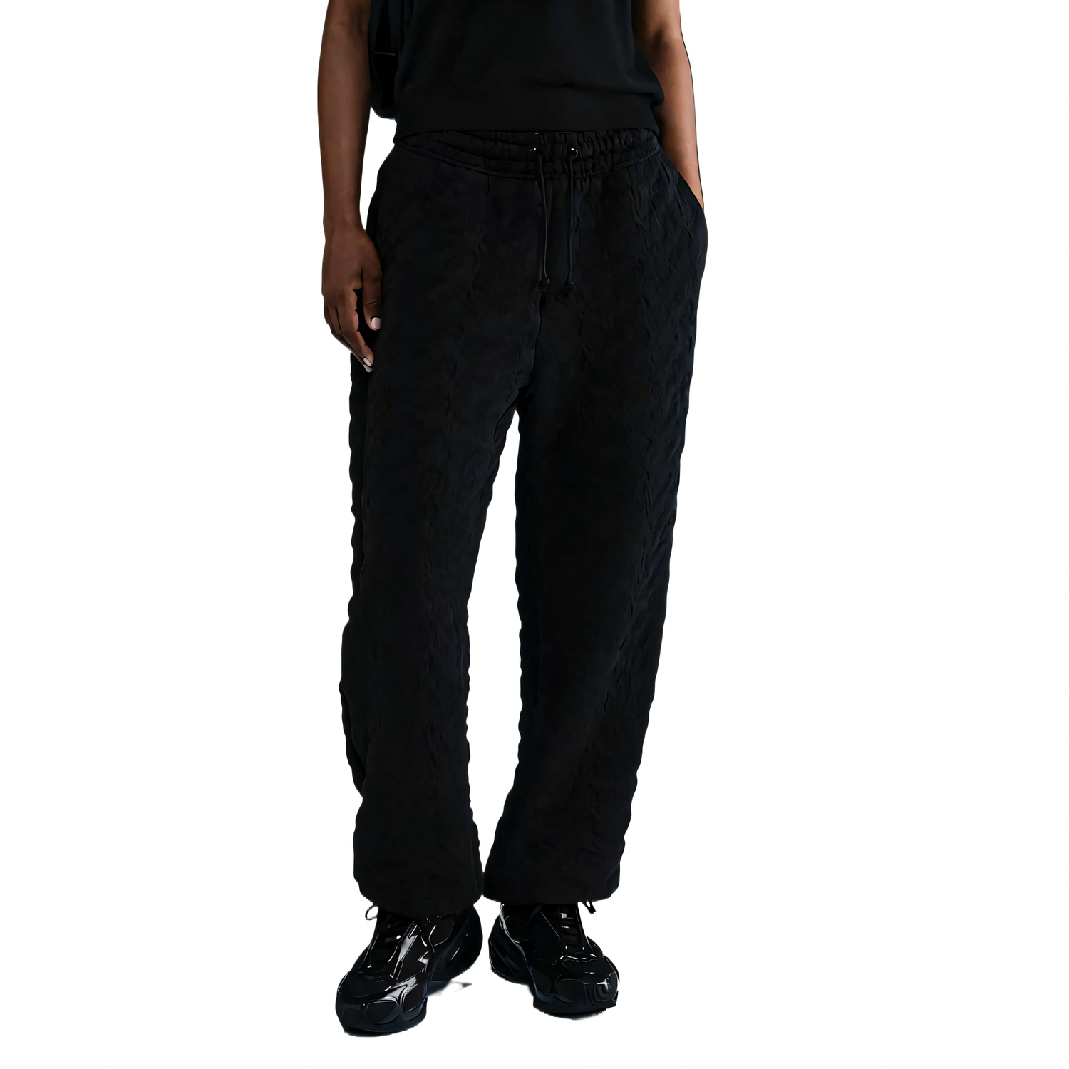 

Спортивные брюки Phoenix Fleece женские оверсайз высокая посадка жаккард Nike, черный