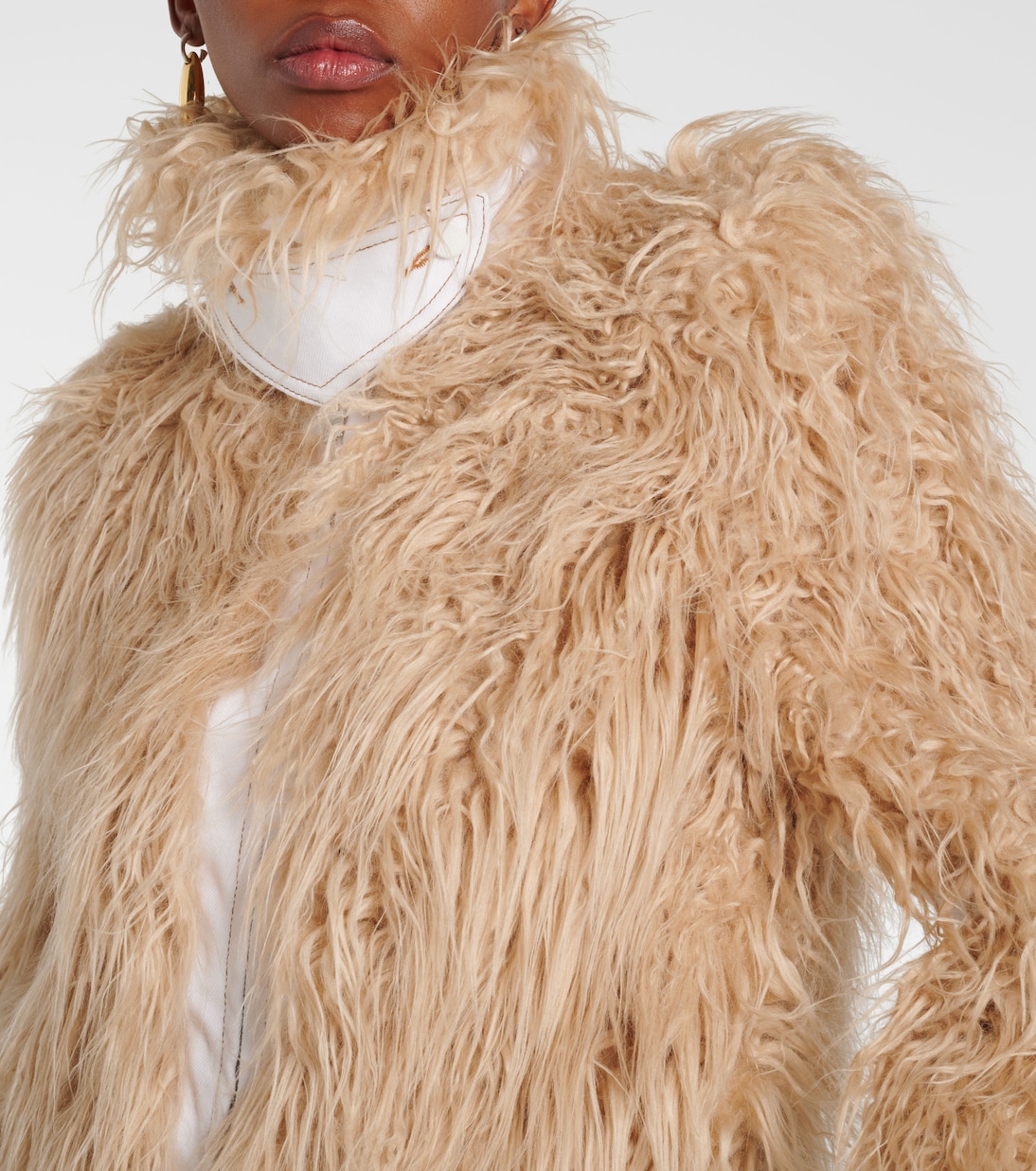Куртка из искусственного меха Dries Van Noten, бежевый — фото 4