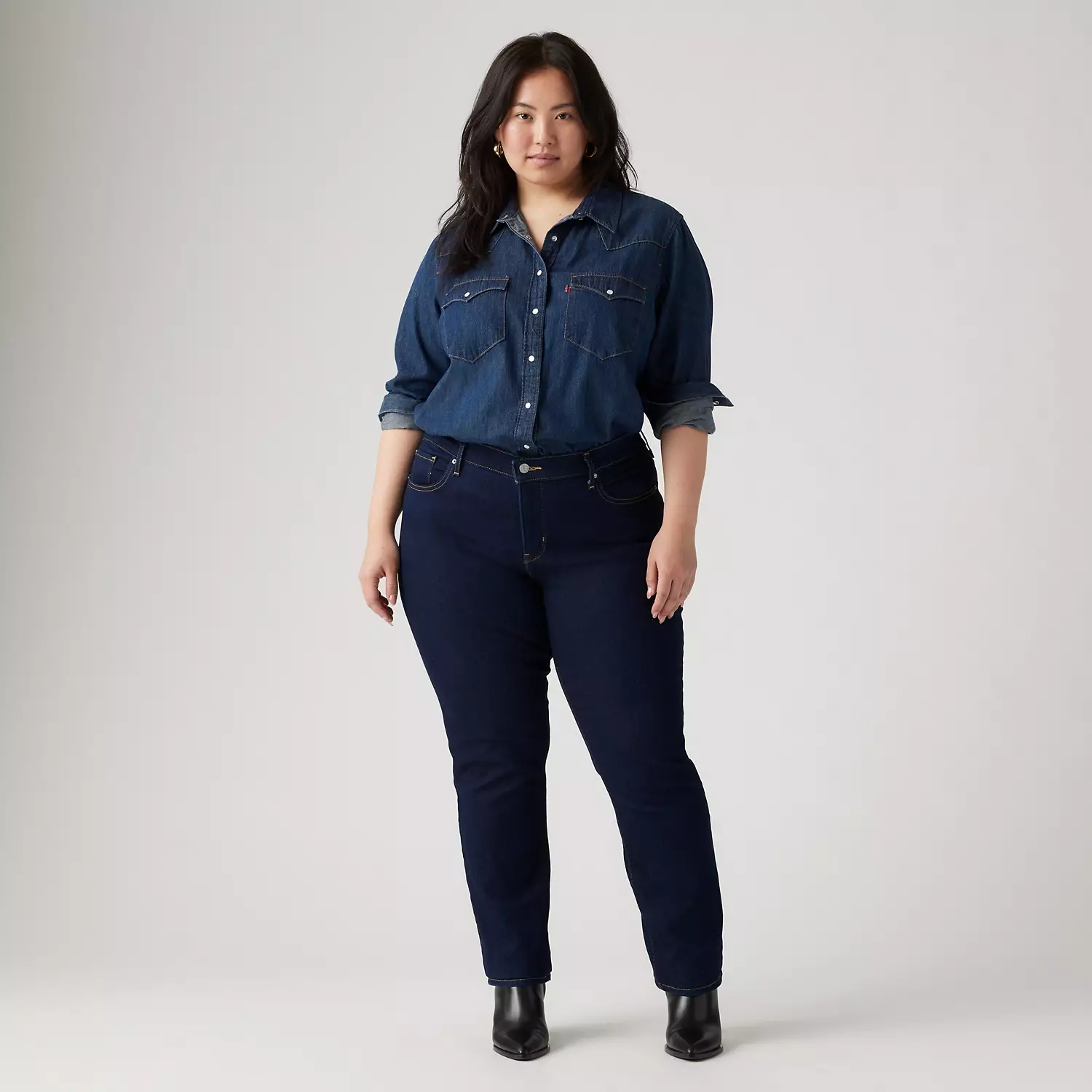 

314 моделирующие женские джинсы прямого кроя (большие размеры) Levi's, цвет Darkest Sky - Dark Wash