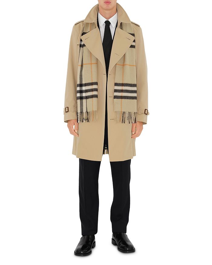 

Хлопковый тренч Kensington Heritage Burberry, коричневый/бежевый