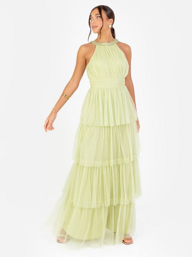 

Многоярусное платье макси из тюля Anaya With Love, цвет Spring Green