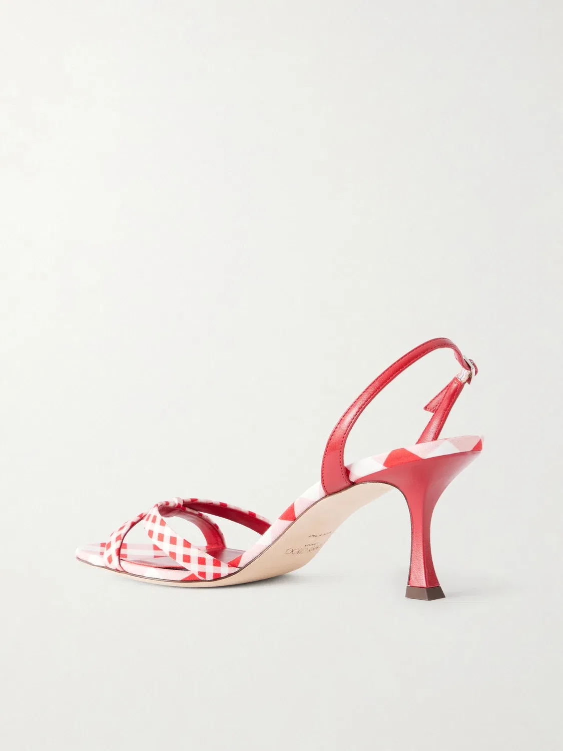 Босоножки на танкетке Elsy 70 с кожаной отделкой и открытой пяткой JIMMY CHOO, красный — фото 3