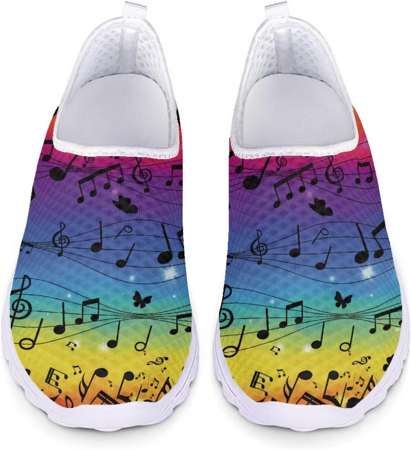 

Кроссовки Jeiento с американским флагом для мужчин и женщин, обувь для бега по дороге, женские и мужские удобные кроссовки для ходьбы, теннисные кроссовки, спортивная обувь, Colorful Music Note