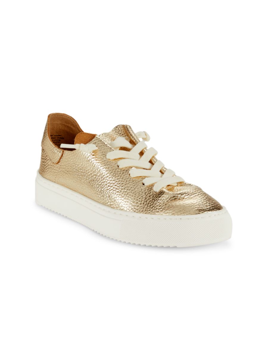 

Кроссовки Poppy Metallic Leather для девочек Sam Edelman, цвет Gold Leaf