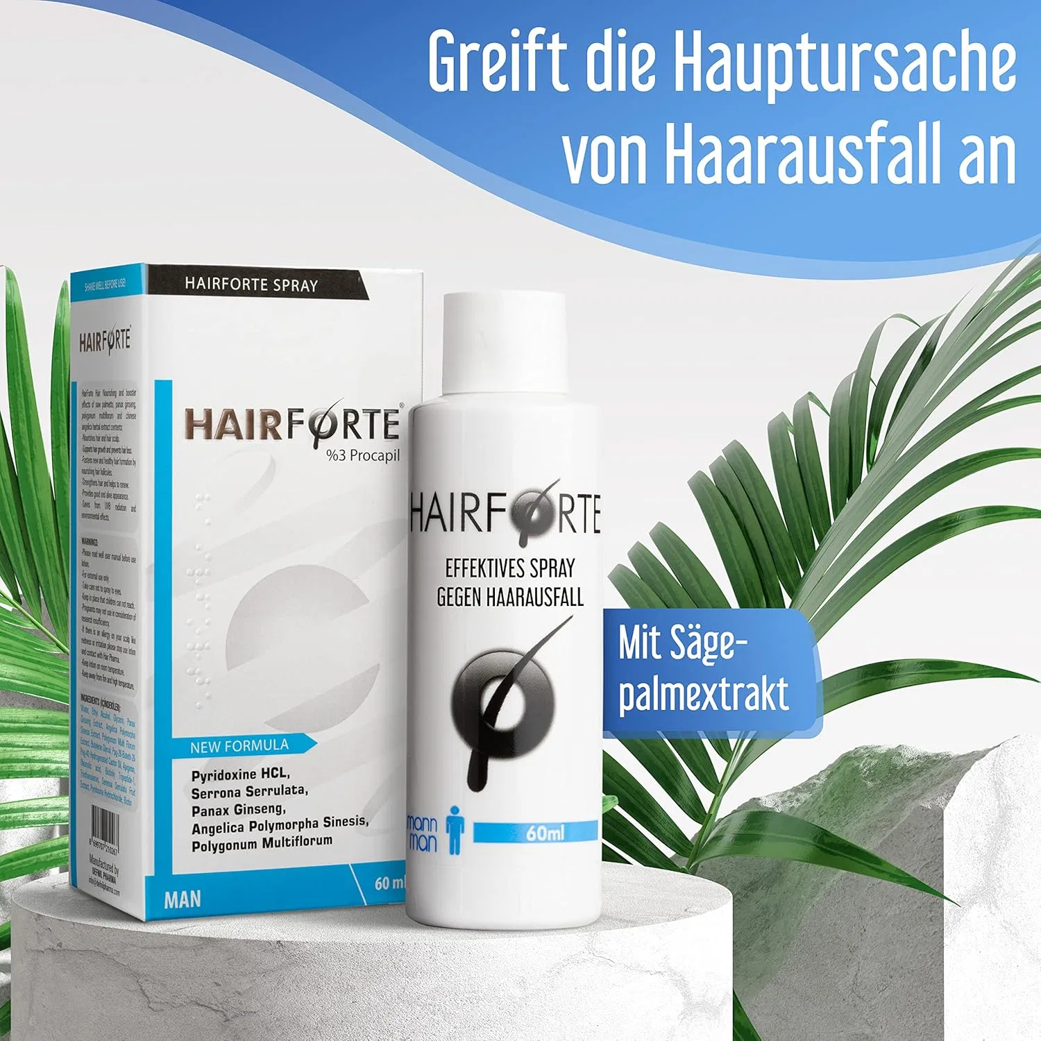 Спрей Hairforte для мужчин против выпадения волос с 3% Procapil Hairforte — фото 2