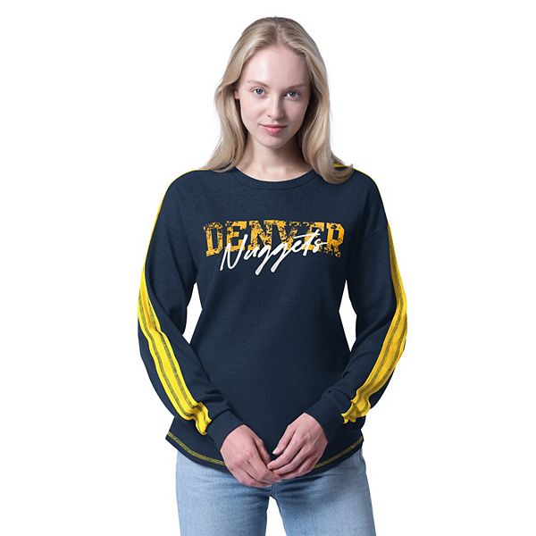 

Женская футболка Denver Nuggets с длинным рукавом трикотаж триблэнд navy G-Iii 4Her By Carl Banks